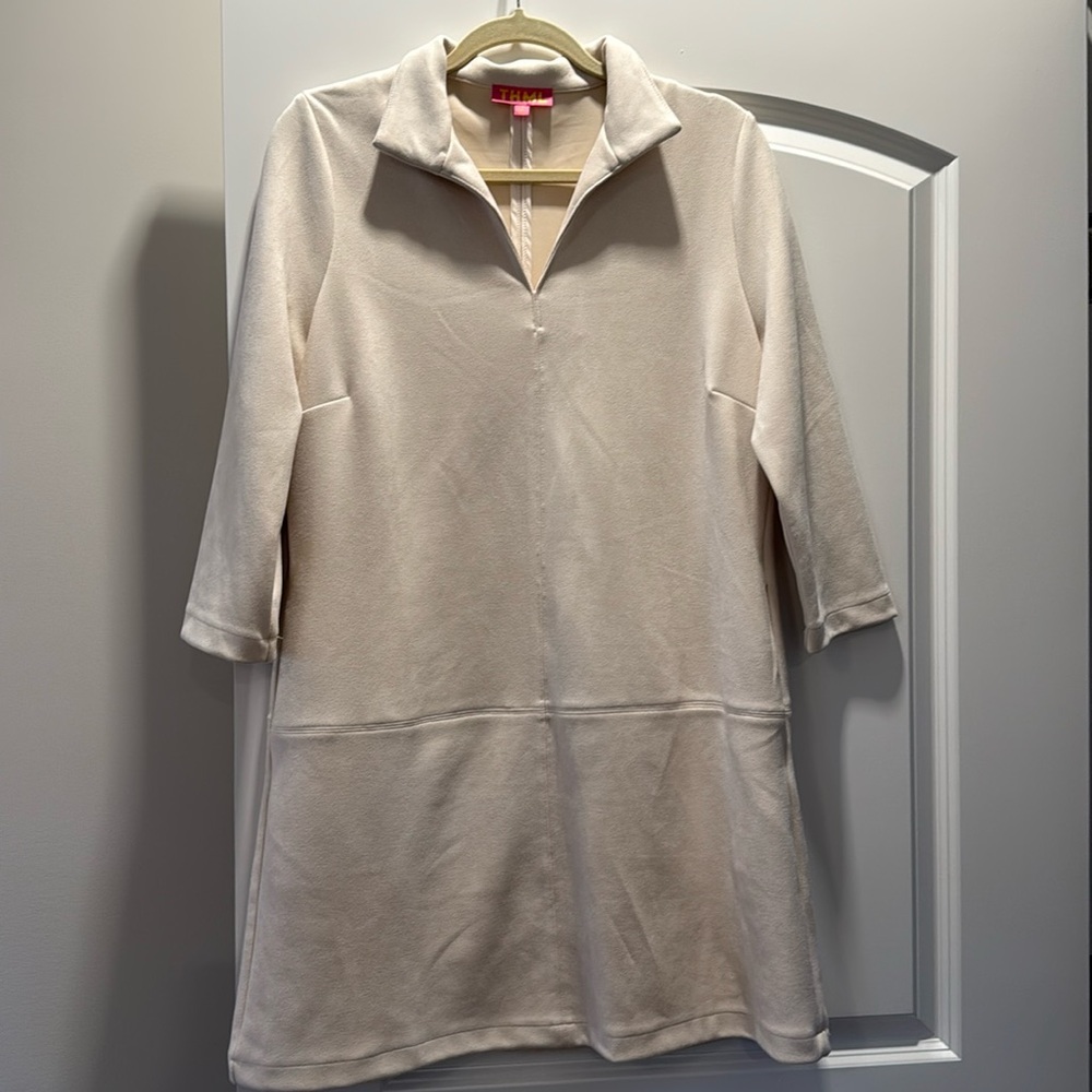 THML Ivory colored Ultra suede dress
